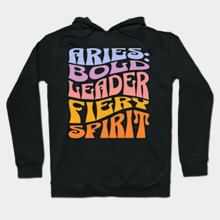 Aries:  Bold Leader Fiery Spirit Zodiac Sign Birthday Hoodie